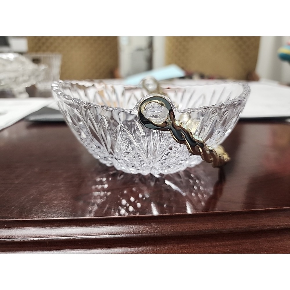MIKASA Clear Glass Crystal Removable Mini Handle Basket Dish TENDER ROSE - Japan